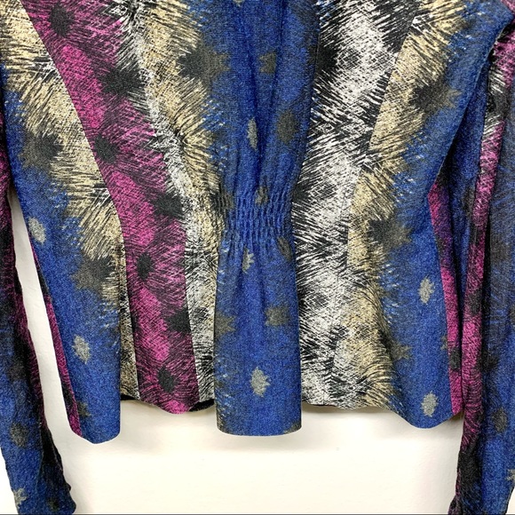 Alberto Makali Multi Color Ruffle Collar Size L - Picture 7 of 8